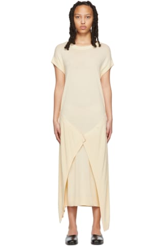 르메르 더블 레이어 원피스 Lemaire Beige Double Layer Skirt Mid-Length Dress,Cream
