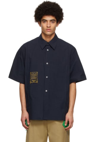 우영미 코튼 셔츠 Wooyoungmi Navy Cotton Shirt