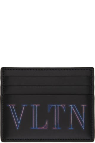 발렌티노 카드 지갑 Valentino Black VLTN Neon Card Holder,Black/Multicolor