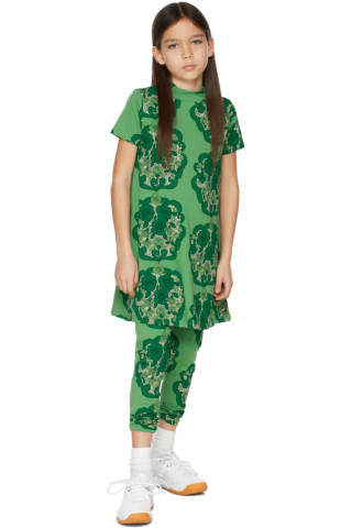 미니로디니 Mini Rodini Kids Green Flowers Dress,Green 미니로디니 Mini Rodini Size: child
