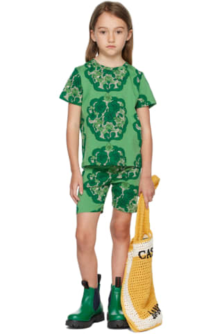Mini Rodini Kids Green Flower T-Shirt