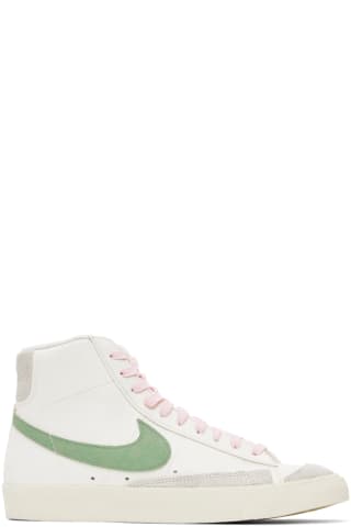 Nike White & Green Blazer 77 Sneakers