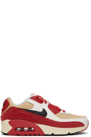 Nike Kids Beige & Red Air Max 90 Big Kids Sneakers