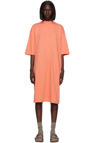 피어오브갓 에센셜 원피스 Essentials Pink Short Sleeve Midi Dress,Coral