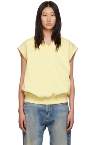 피어오브갓 에센셜 Essentials Yellow V-Neck Vest,Canary