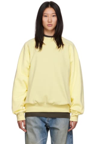 피오갓 에센셜 맨투맨 Essentials Yellow Crewneck Sweatshirt,Canary