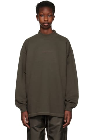 피오갓 에센셜 맨투맨 Essentials Gray Relaxed Sweatshirt,Off black