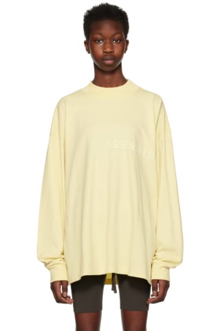 피어오브갓 에센셜 긴팔티 Essentials Yellow Flocked Long Sleeve T-Shirt,Canary, image