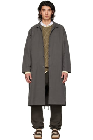 피어오브갓 에센셜 Essentials Gray Long Coat,Off black