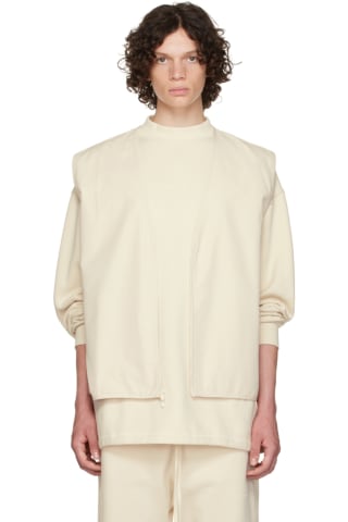 피어오브갓 에센셜 조끼 Essentials Off-White Cotton Vest,Egg shell, image