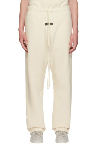 Essentials Off-White Relaxed Lounge Pants,Egg shell, image