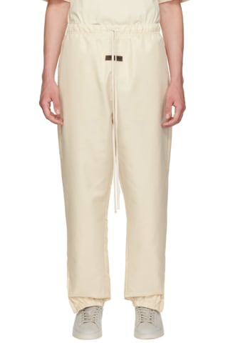 Essentials Off-White Drawstring Track Pants,Egg shell, image