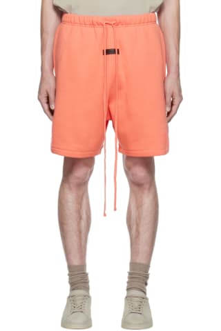 Essentials Pink Drawstring Shorts,Coral