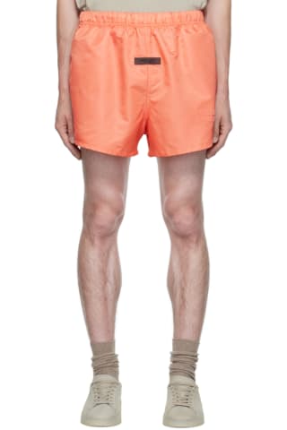 Essentials Pink Nylon Shorts,Coral