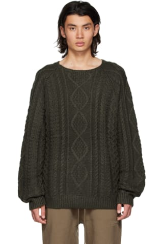 피어오브갓 에센셜 Essentials Gray Raglan Sweater,Off black