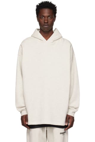 Essentials Off-White Relaxed Hoodie,Light oatmeal