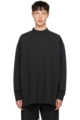 Essentials Black Relaxed Sweatshirt,Stretch limo