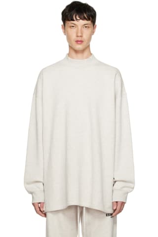 Essentials Off-White Relaxed Sweatshirt,Light oatmeal