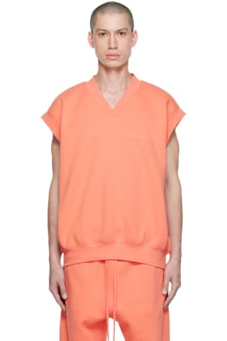 피어오브갓 에센셜 조끼 Essentials Pink V-Neck Vest,Coral, image