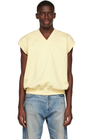 피어오브갓 에센셜 조끼 Essentials Yellow V-Neck Vest,Canary