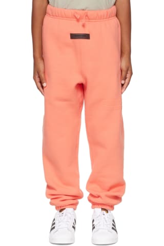 피어오브갓 에센셜 Essentials Kids Pink Logo Lounge Pants,Coral