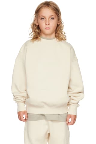 피어오브갓 에센셜 Essentials Kids Off-White Logo Sweatshirt,Egg shell