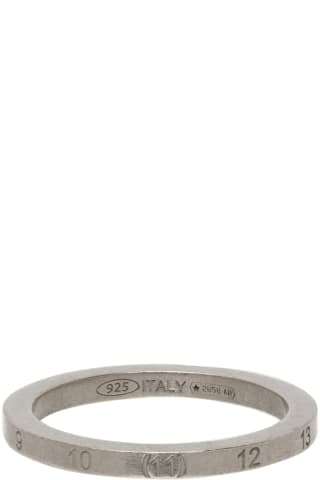 메종 마르지엘라 Maison Margiela Silver Semi-Polished Ring,Palladium Semi-Polished
