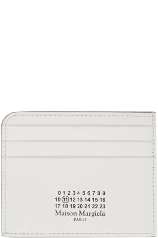메종 마르지엘라 카드 지갑 Maison Margiela White Leather Card Holder