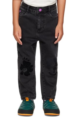 Marc Jacobs Kids Black Flocked Jeans