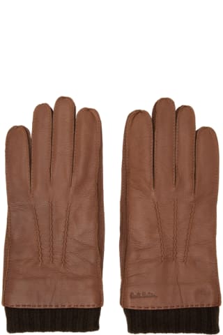 폴 스미스 Paul Smith Brown Deerskin Gloves