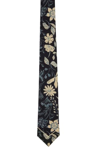 폴 스미스 Paul Smith Black Mixed Floral Tie