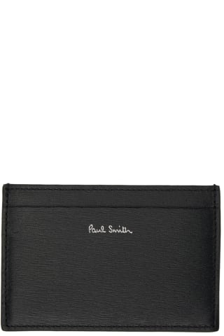 폴 스미스 Paul Smith Black & Orange Leather Card Holder,Blacks