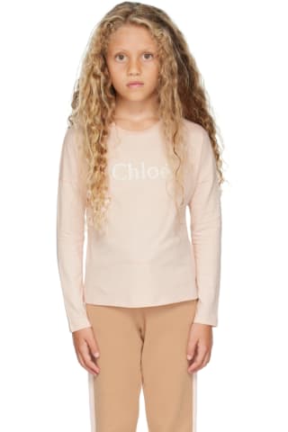 Chloe Kids Pink Patch Long Sleeve T-Shirt