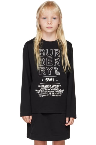 Burberry Kids Black Joel Long Sleeve T-Shirt