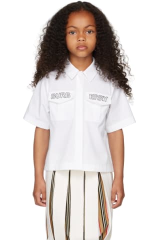 Burberry Kids White Logo Shirt