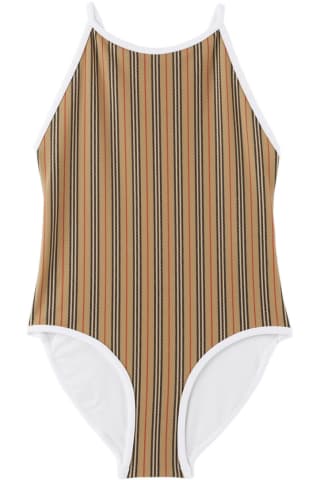 버버리 키즈 원피스 수영복 Burberry Kids Beige Stripe One-Piece Swimsuit,Archive Beige