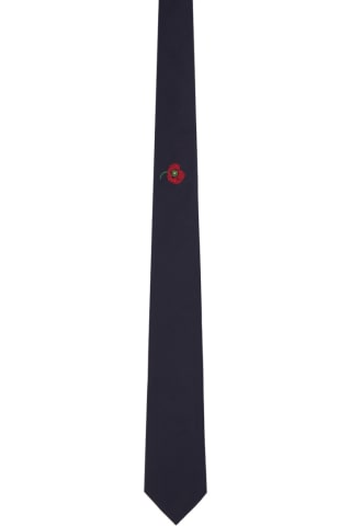 Navy Kenzo Paris Poppy Tie,Midnight blue