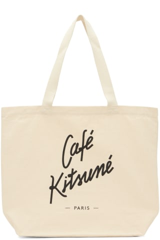 메종 키츠네 토트백 Maison Kitsune Off-White Cafe Kitsune Tote,Latte