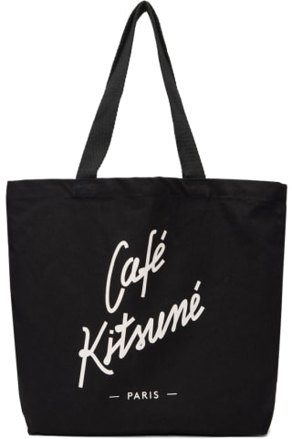 메종 키츠네 토트백 Maison Kitsune Black Cafe Kitsune Tote