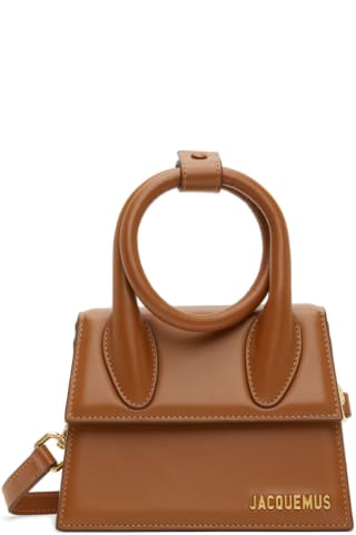 자크뮈스 Jacquemus Brown ‘Le Chiquito Noeud’ Top Handle Bag