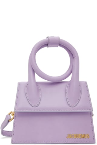 자크뮈스 Jacquemus Purple Le Chiquito Noeud Shoulder Bag,Lilac