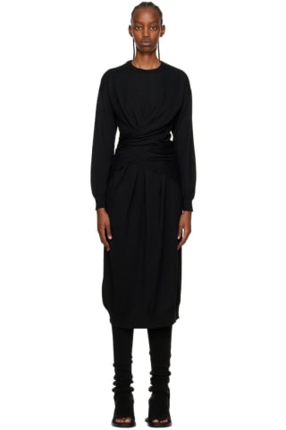 르메르 랩 원피스 Lemaire Black Wrap Midi Dress