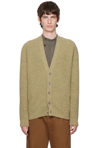 르메르 가디건 LEMAIRE Green Dropped Shoulders Cardigan,Meadow