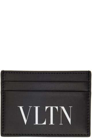 발렌티노 카드 지갑 Valentino Black VLTN Card Holder,Black/White
