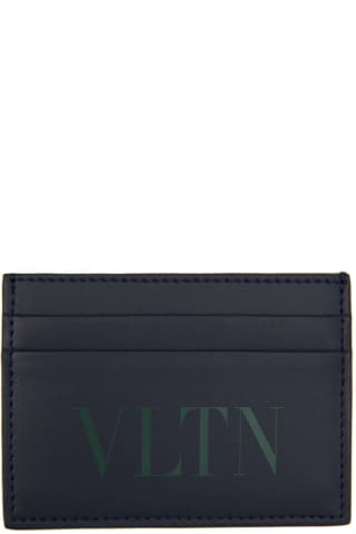 발렌티노 카드 지갑 Valentino Navy VLTN Card Holder,Marine/English green