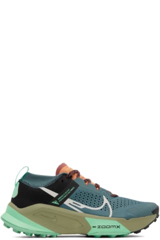 나이키 Nike Blue &amp; Green ZoomX Zegama Sneakers,Mineral slate
