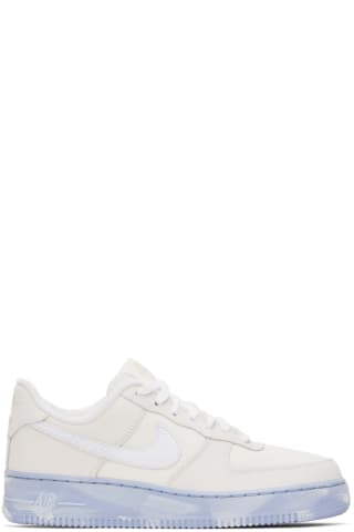 나이키 에어포스 1 07 남성 스니커즈 Nike Off-White &amp; Blue Air Force 1 07 LV8 EMB Sneakers,Summit white