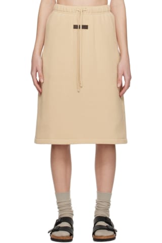 피어오브갓 에센셜 스커트 Essentials Beige Drawstring Midi Skirt,Sand, image