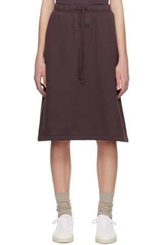 피어오브갓 에센셜 스커트 Essentials Purple Drawstring Midi Skirt,Plum, image