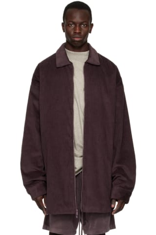 피어오브갓 에센셜 자켓 Essentials Purple Shirttail Jacket,Plum, image